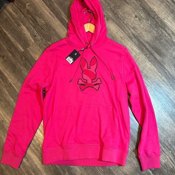 Psycho Bunny Men’s Lennard Pullover Hoodie – Fuchsia Purple (Size Small)